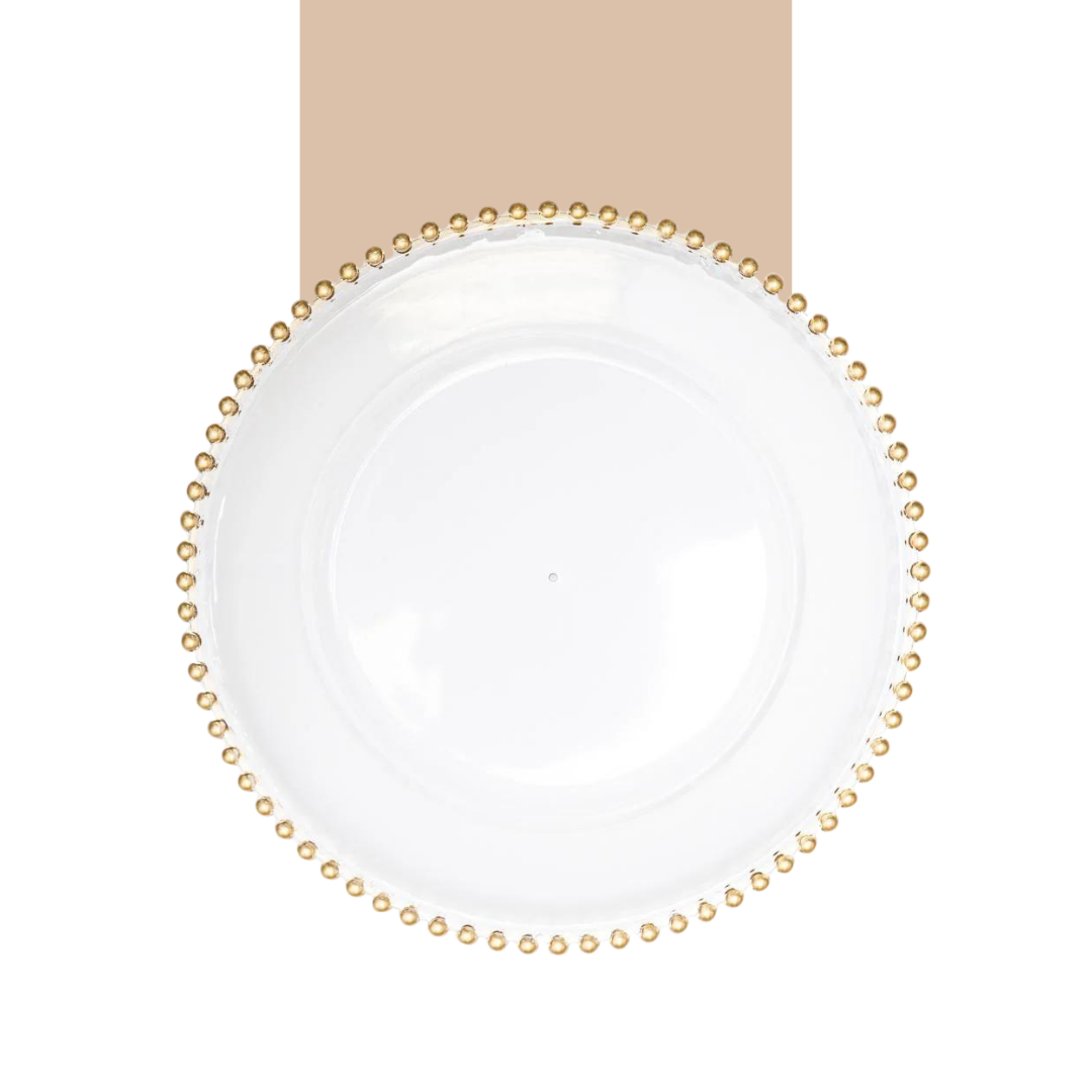  Ceramic Plate - Gold Beaded